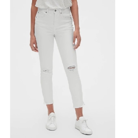 GAP Denim - NWT Gap High Rise True Skinny Jeans 25 White c908